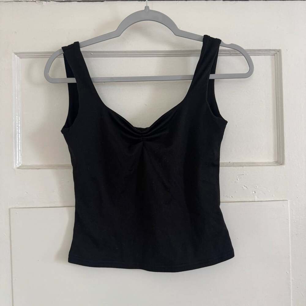 Black Cinched Sweetheart Tank Top